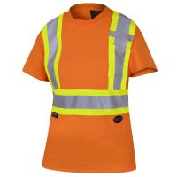 Hi-Viz Orange Women's Birdseye Safety T-Shirt - XS