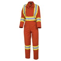 Orange Women's Safety Polyester_Cotton Coverall - XS